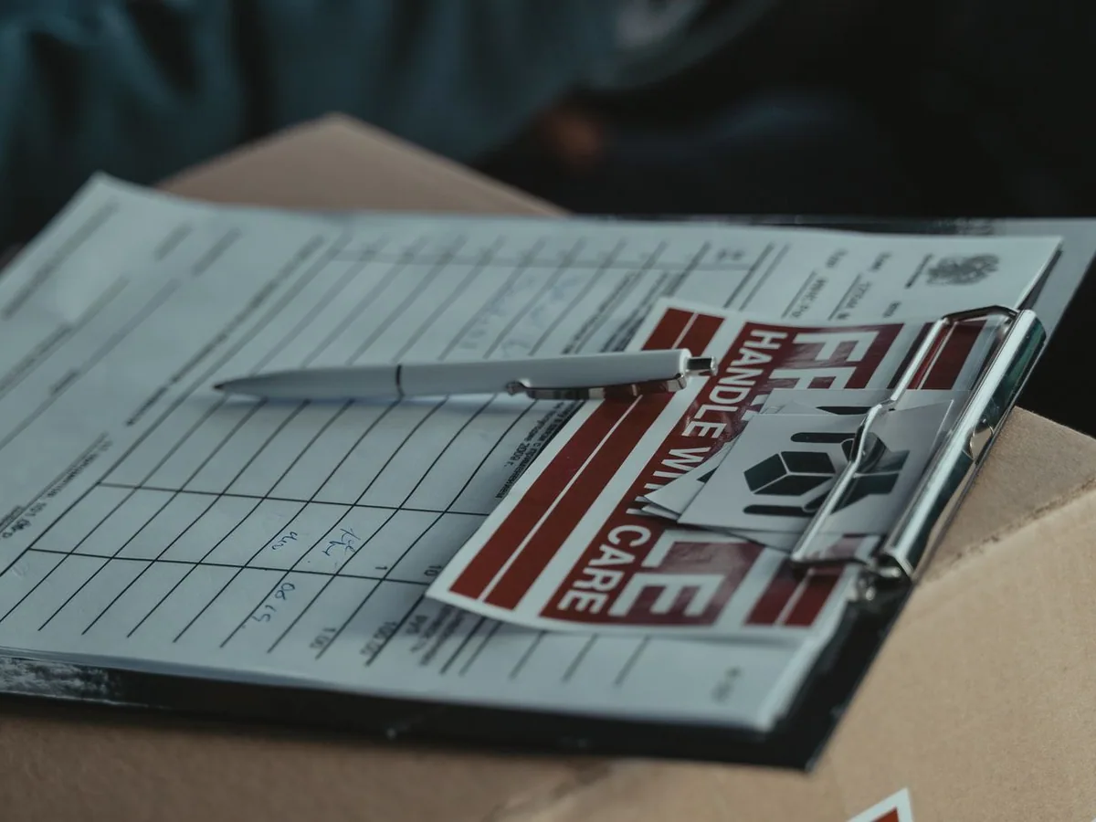 Warehouse planning documents and cartons used to calculate service costs